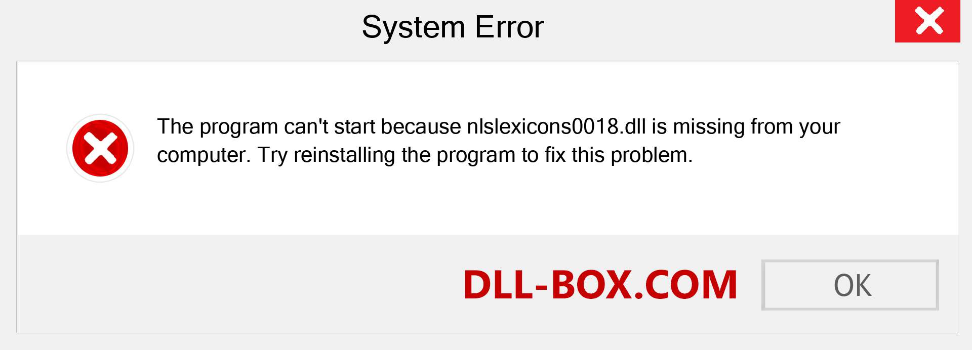  nlslexicons0018.dll file is missing?. Download for Windows 7, 8, 10 - Fix  nlslexicons0018 dll Missing Error on Windows, photos, images